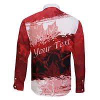 Personalized Canadian Horse Family Matching Off The Shoulder Long Sleeve Dress and Hawaiian Shirt Canada Maple Leaf