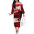 Personalized Canadian Horse Family Matching Off The Shoulder Long Sleeve Dress and Hawaiian Shirt Canada Maple Leaf