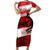 Personalized Canadian Horse Family Matching Short Sleeve Bodycon Dress and Hawaiian Shirt Canada Maple Leaf