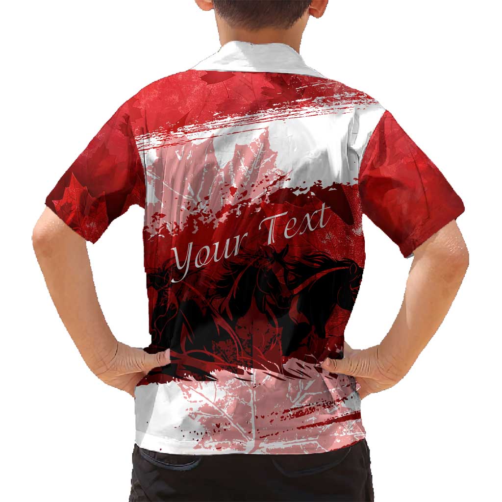 Personalized Canadian Horse Family Matching Tank Maxi Dress and Hawaiian Shirt Canada Maple Leaf