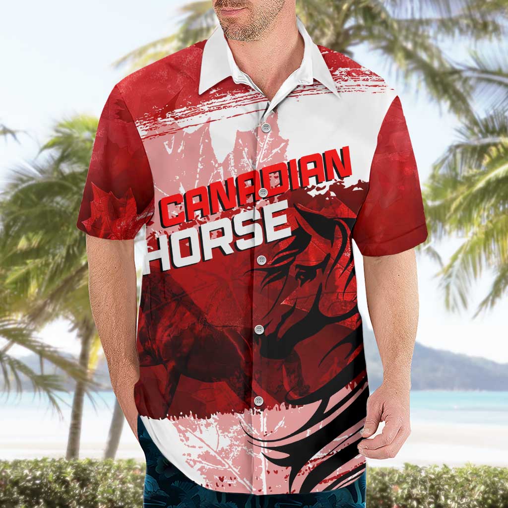 Personalized Canadian Horse Hawaiian Shirt Canada Maple Leaf