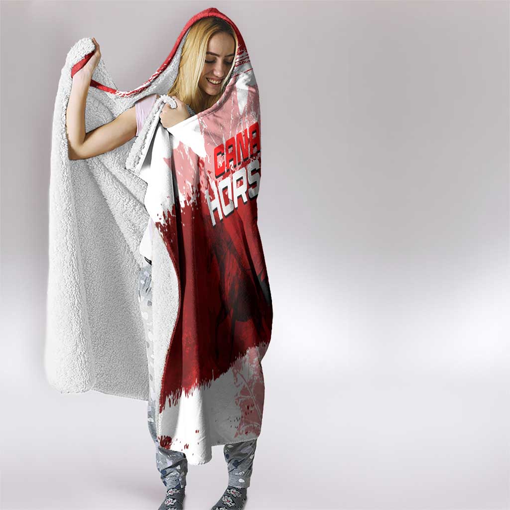 Canadian Horse Hooded Blanket Canada Maple Leaf