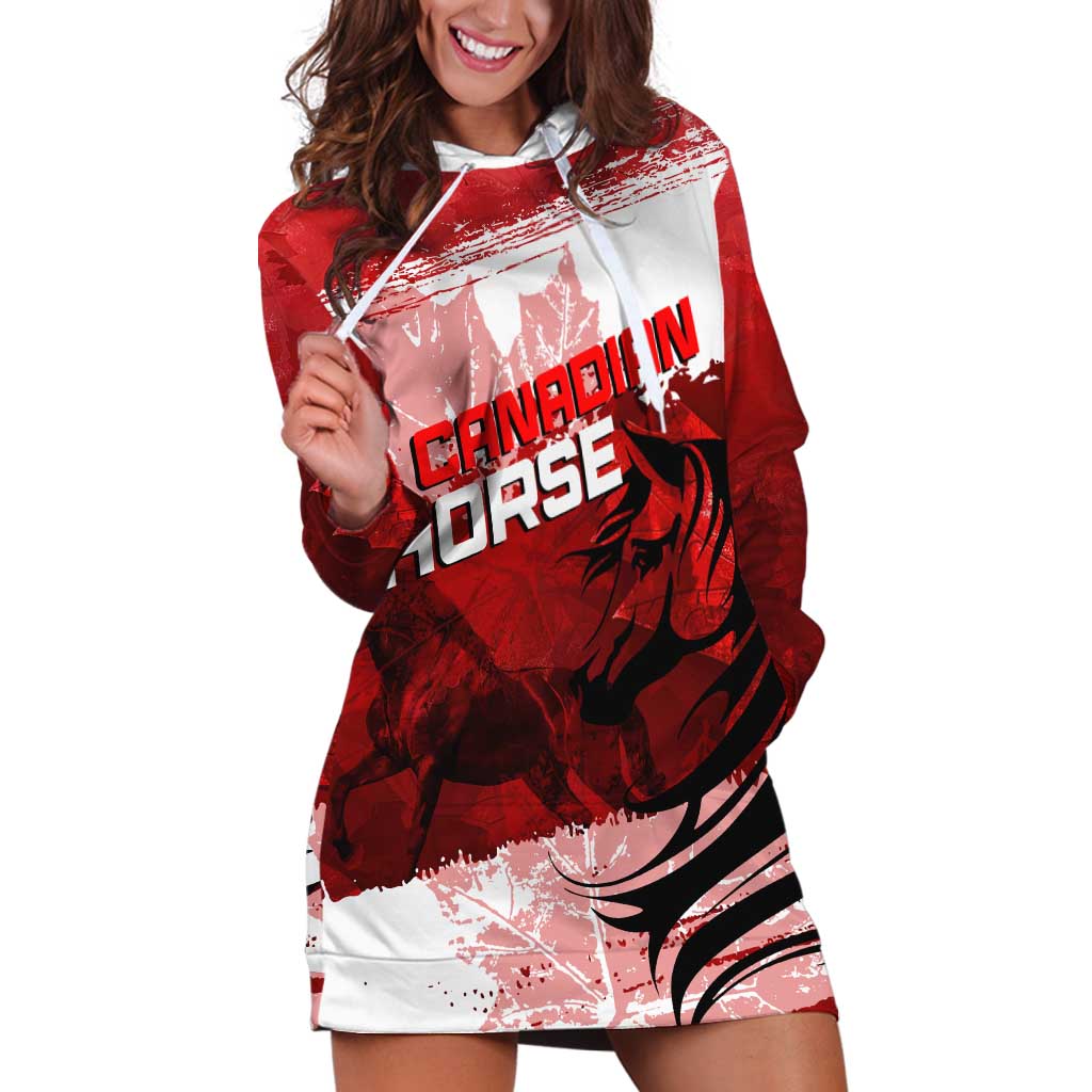Personalized Canadian Horse Hoodie Dress Canada Maple Leaf