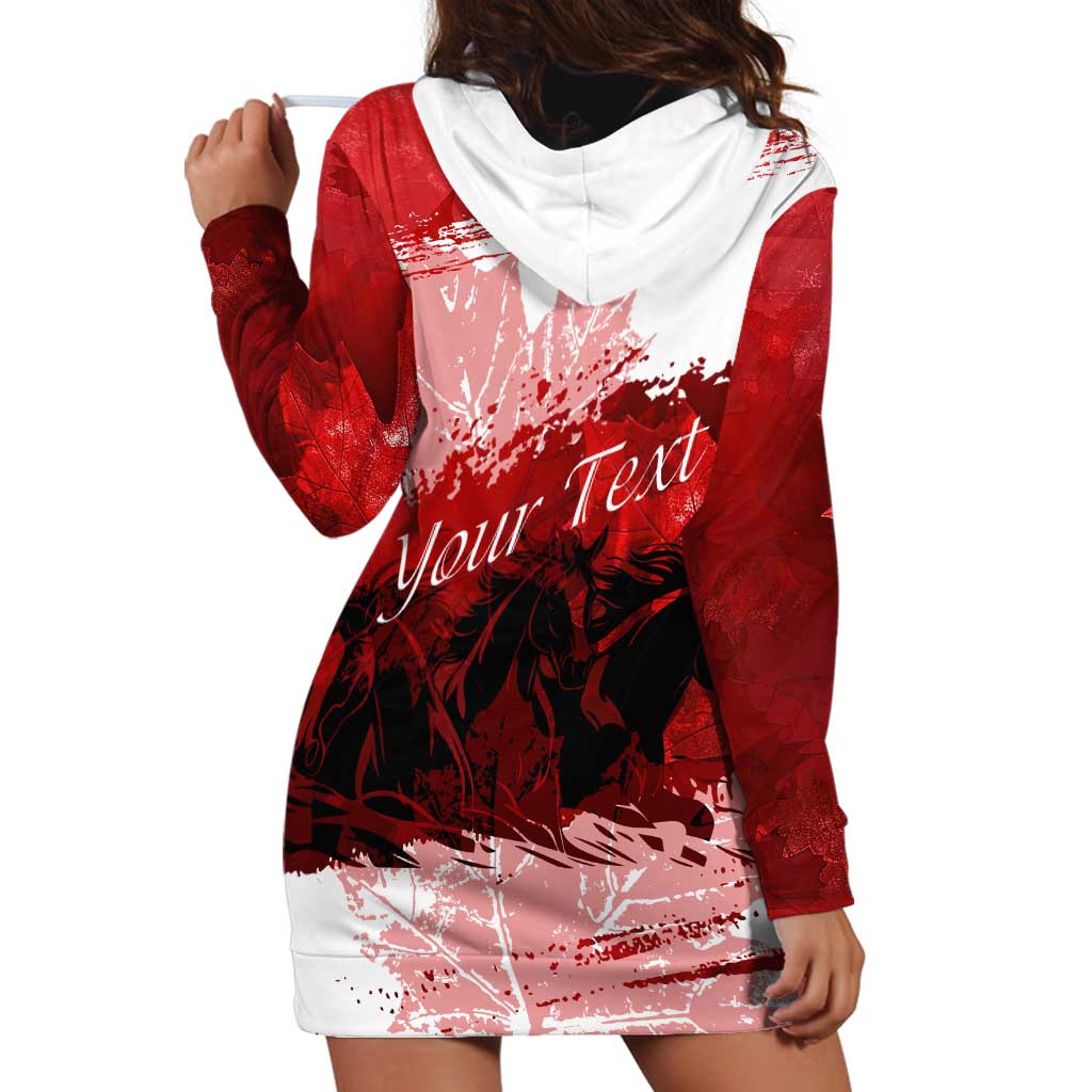Personalized Canadian Horse Hoodie Dress Canada Maple Leaf