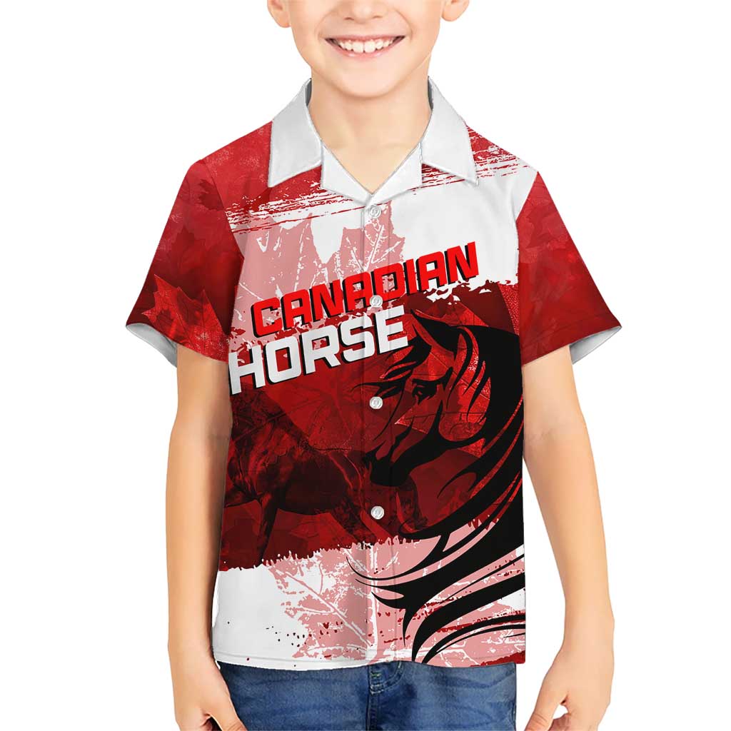 Personalized Canadian Horse Kid Hawaiian Shirt Canada Maple Leaf