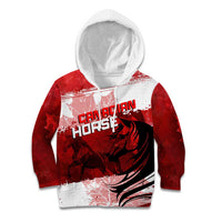 Personalized Canadian Horse Kid Hoodie Canada Maple Leaf
