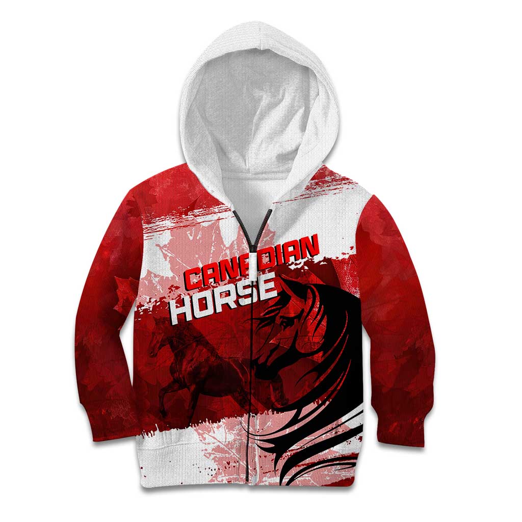 Personalized Canadian Horse Kid Hoodie Canada Maple Leaf
