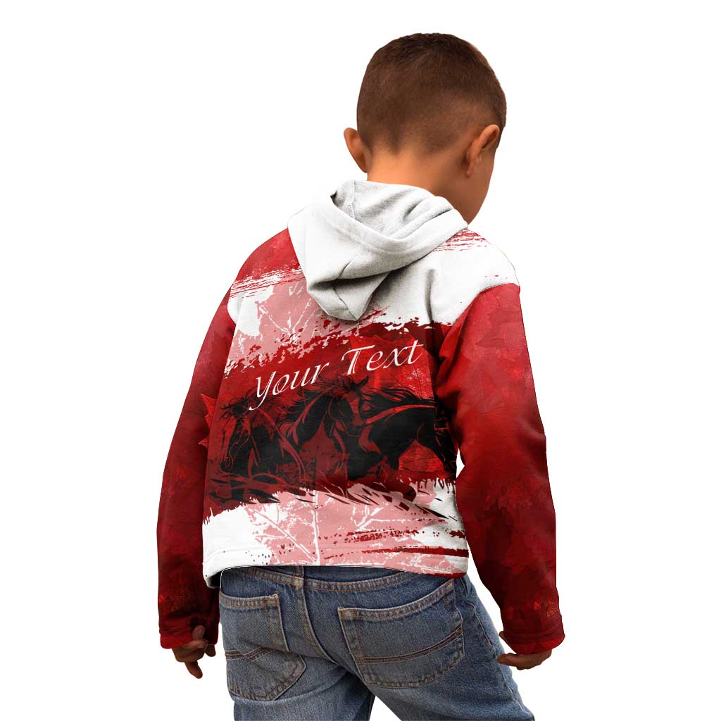 Personalized Canadian Horse Kid Hoodie Canada Maple Leaf