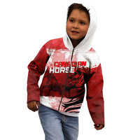 Personalized Canadian Horse Kid Hoodie Canada Maple Leaf