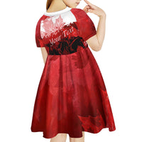 Personalized Canadian Horse Kid Short Sleeve Dress Canada Maple Leaf