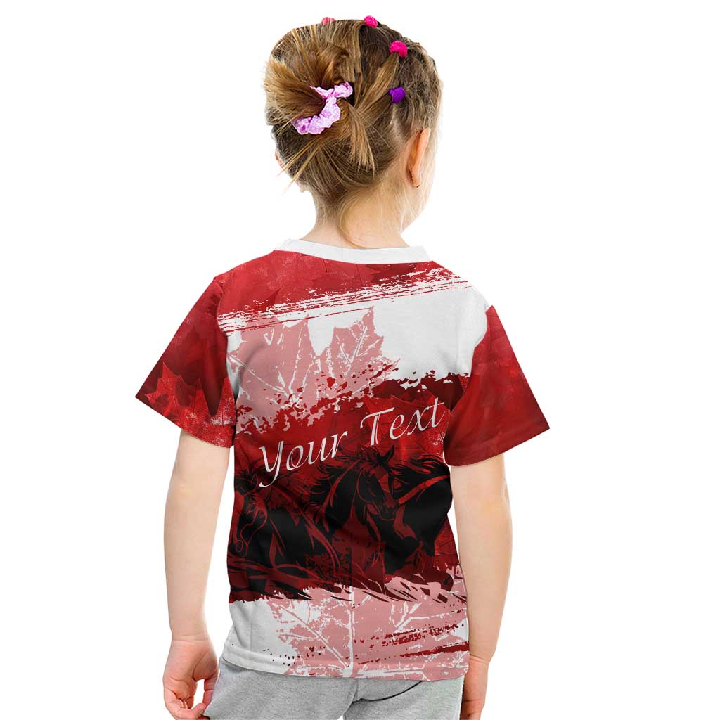 Personalized Canadian Horse Kid T Shirt Canada Maple Leaf