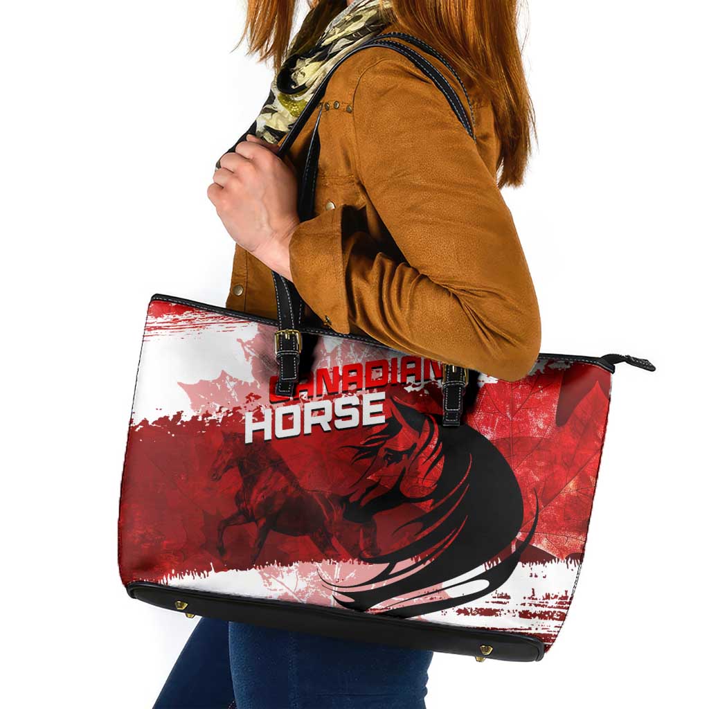 Canadian Horse Leather Tote Bag Canada Maple Leaf