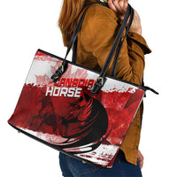 Canadian Horse Leather Tote Bag Canada Maple Leaf