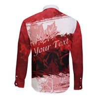 Personalized Canadian Horse Long Sleeve Button Shirt Canada Maple Leaf
