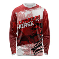 Personalized Canadian Horse Long Sleeve Shirt Canada Maple Leaf