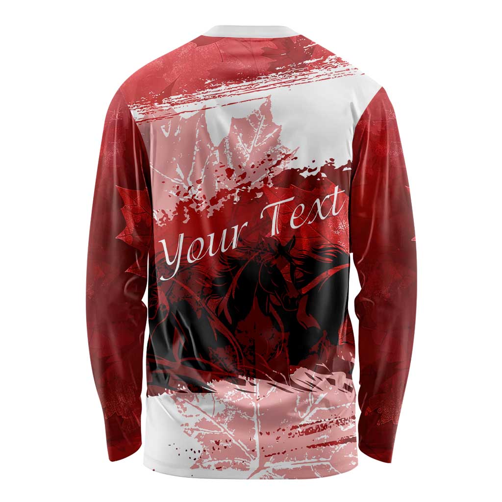 Personalized Canadian Horse Long Sleeve Shirt Canada Maple Leaf