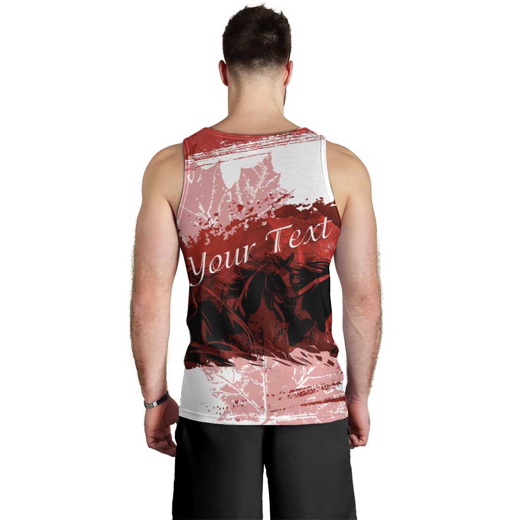 Personalized Canadian Horse Men Tank Top Canada Maple Leaf