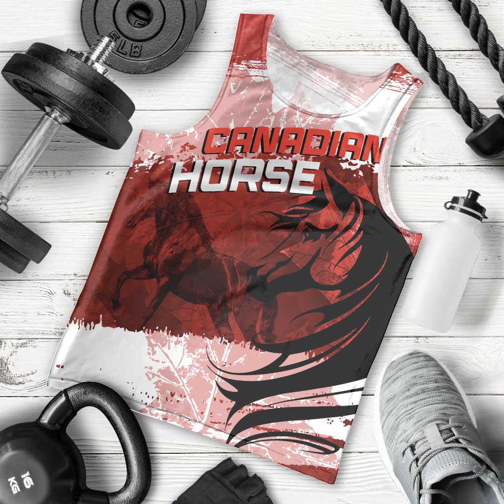 Personalized Canadian Horse Men Tank Top Canada Maple Leaf
