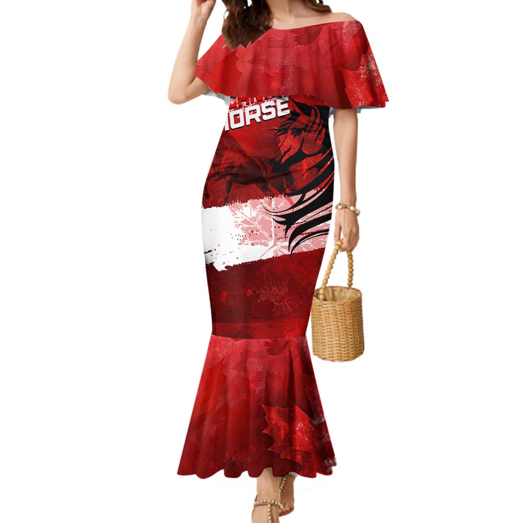 Personalized Canadian Horse Mermaid Dress Canada Maple Leaf