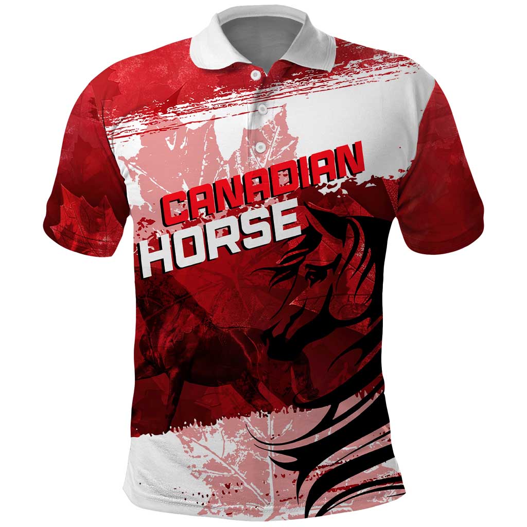 Personalized Canadian Horse Polo Shirt Canada Maple Leaf