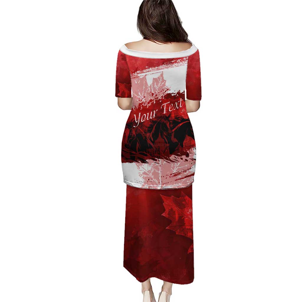 Personalized Canadian Horse Puletasi Canada Maple Leaf