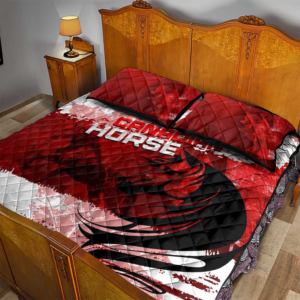 Canadian Horse Quilt Bed Set Canada Maple Leaf