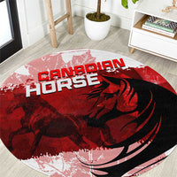 Canadian Horse Round Carpet Canada Maple Leaf