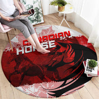 Canadian Horse Round Carpet Canada Maple Leaf