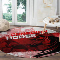 Canadian Horse Round Carpet Canada Maple Leaf