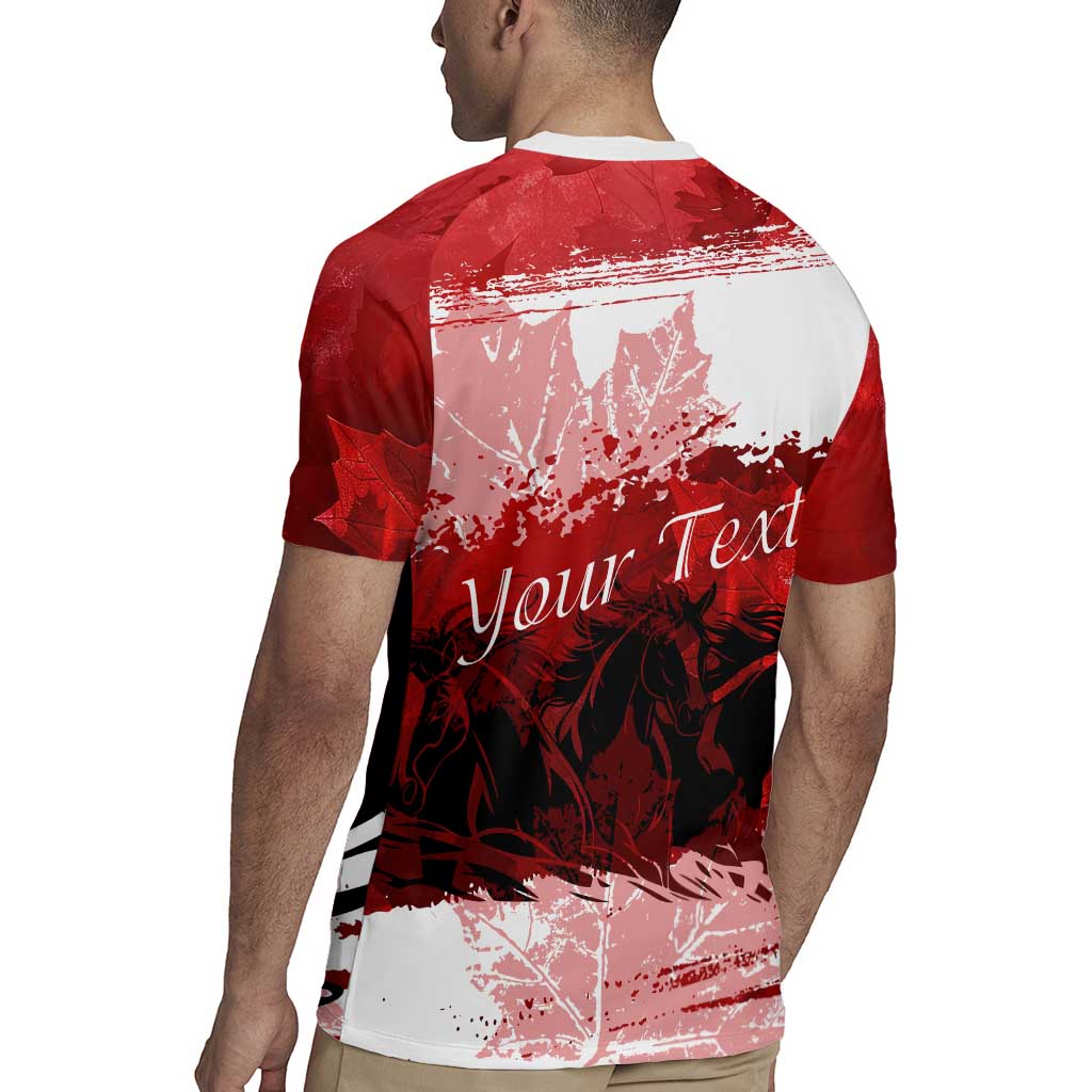 Personalized Canadian Horse Rugby Jersey Canada Maple Leaf
