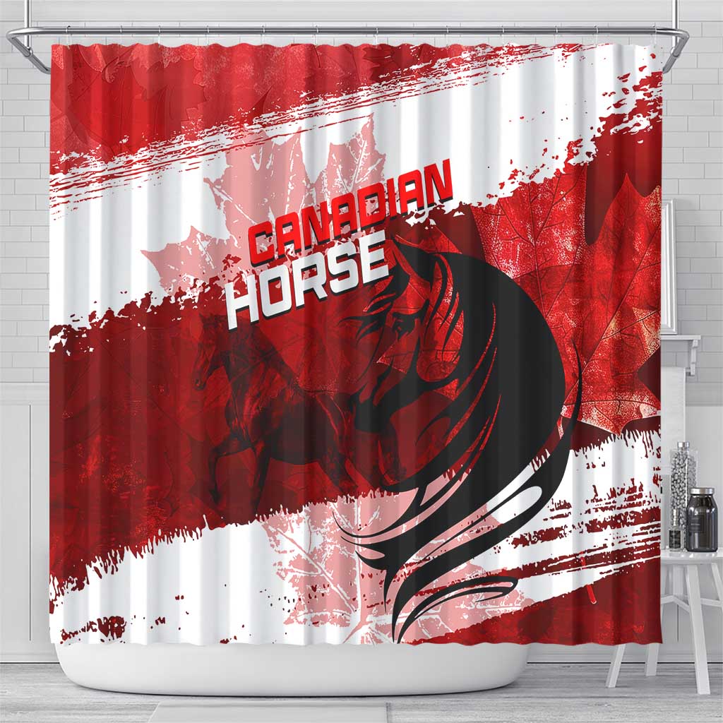Canadian Horse Shower Curtain Canada Maple Leaf