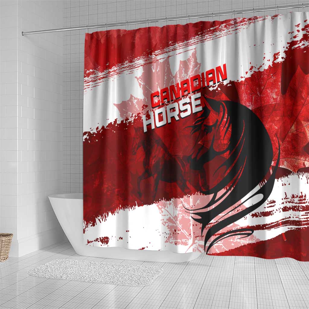 Canadian Horse Shower Curtain Canada Maple Leaf