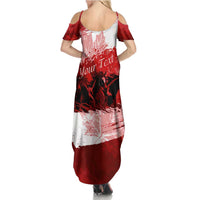 Personalized Canadian Horse Summer Maxi Dress Canada Maple Leaf