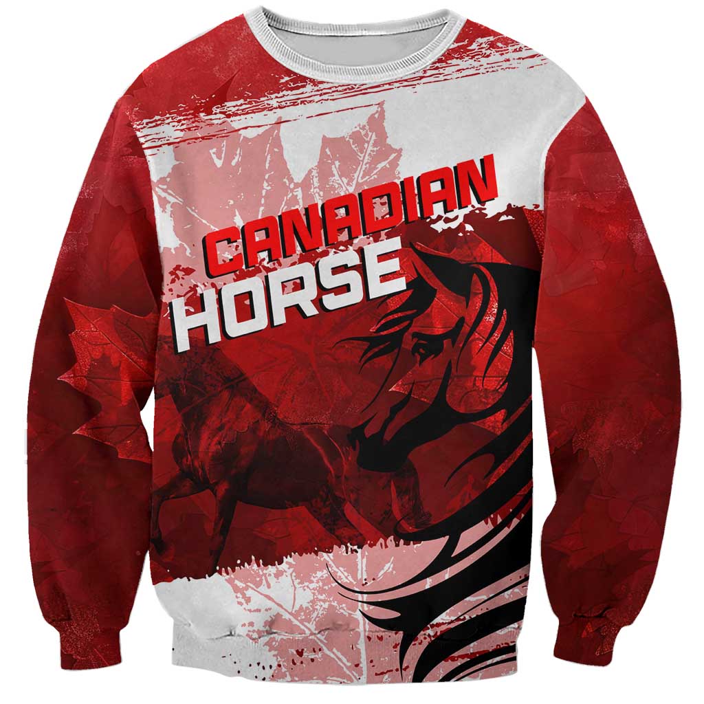 Personalized Canadian Horse Sweatshirt Canada Maple Leaf