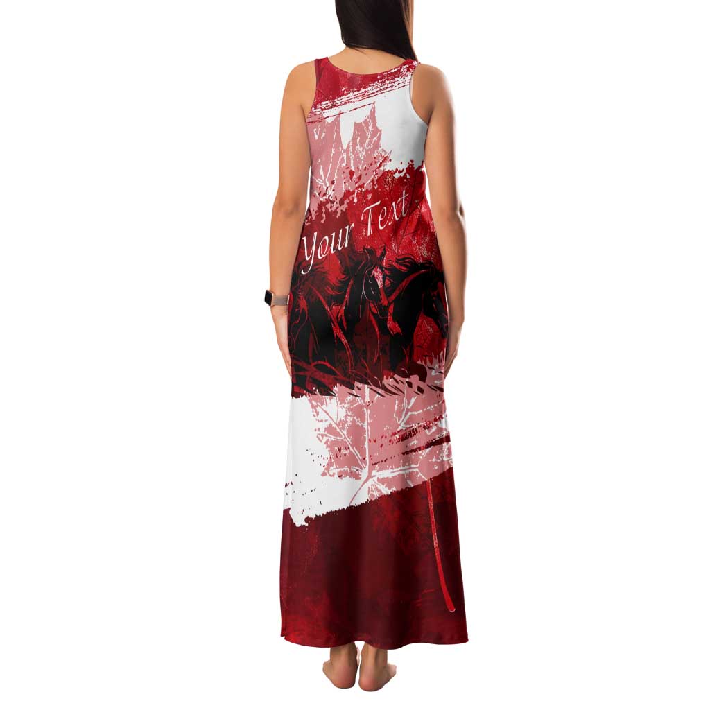 Personalized Canadian Horse Tank Maxi Dress Canada Maple Leaf