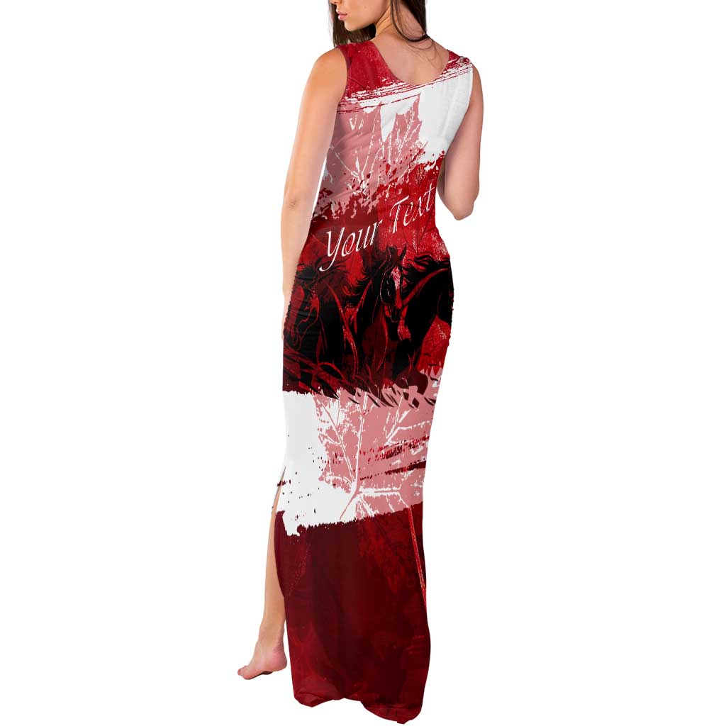 Personalized Canadian Horse Tank Maxi Dress Canada Maple Leaf