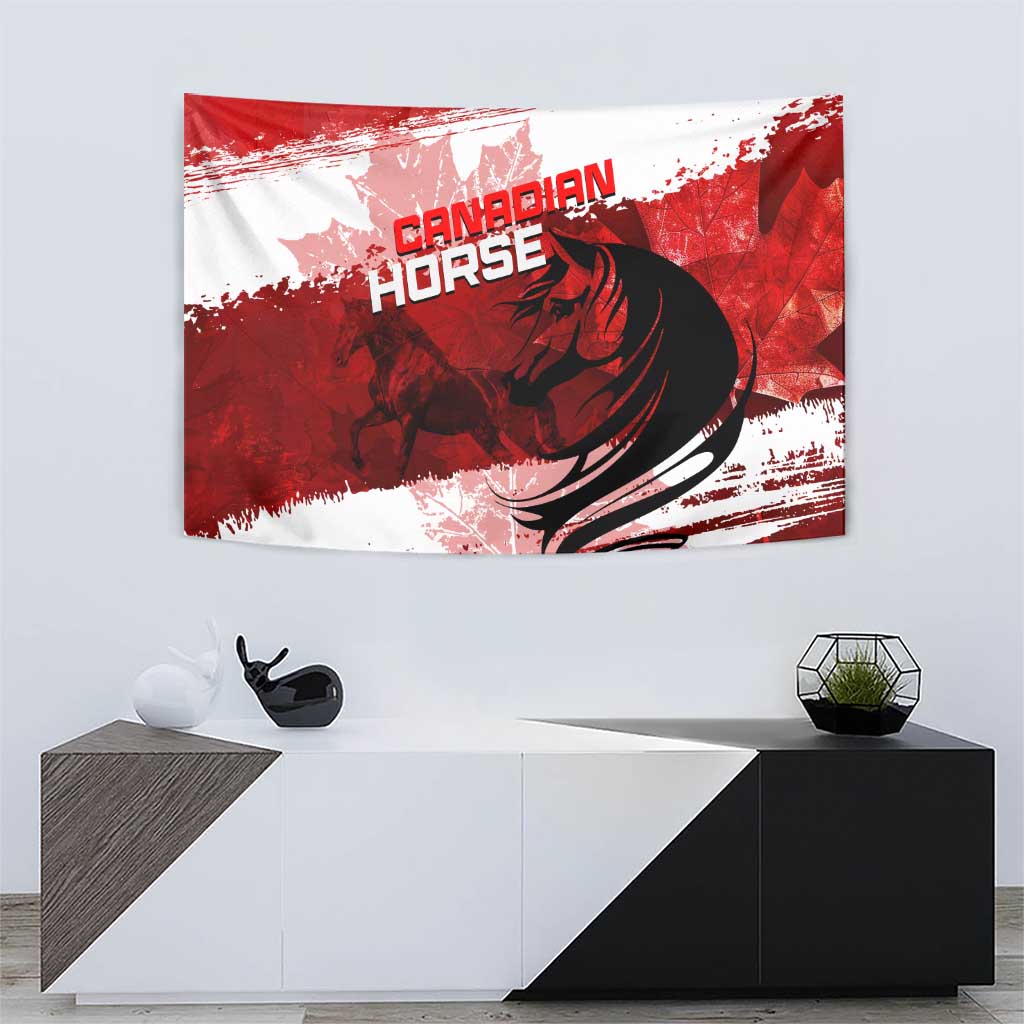 Canadian Horse Tapestry Canada Maple Leaf