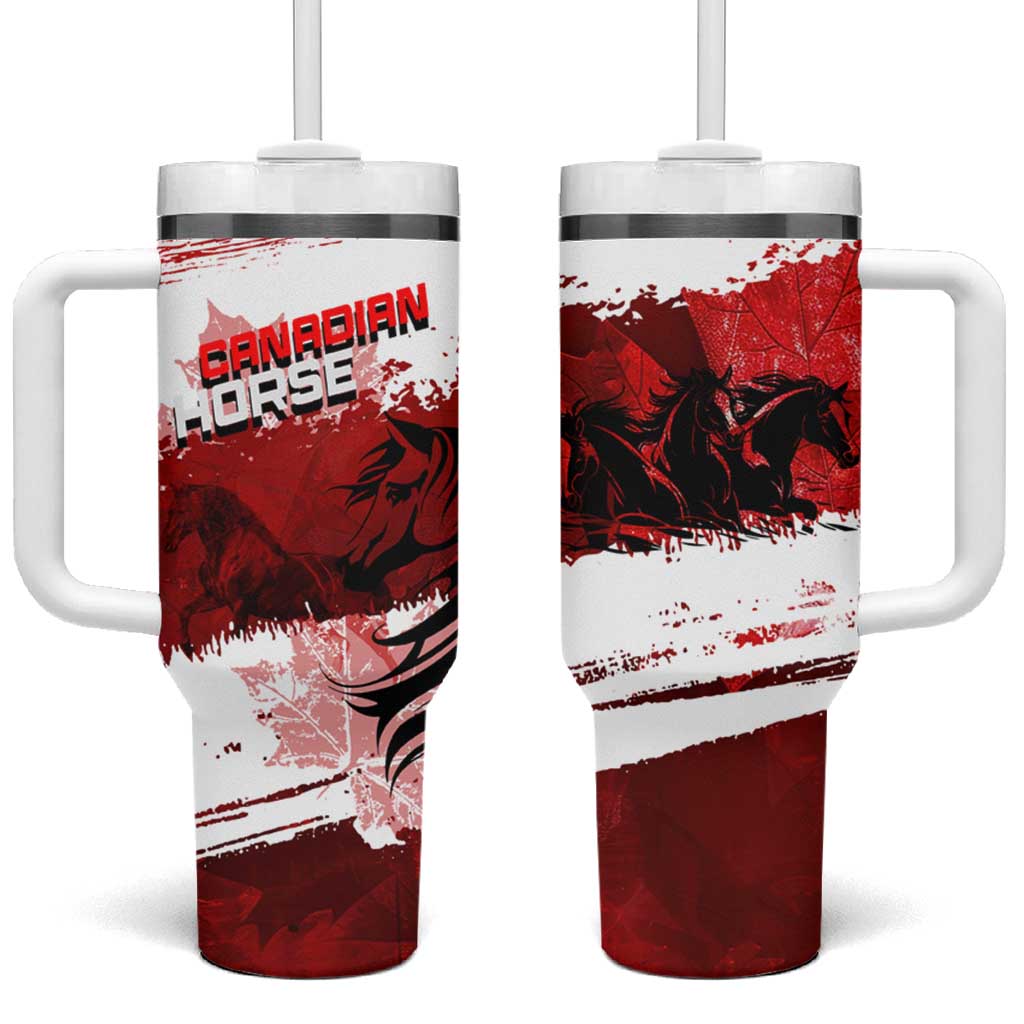 Canadian Horse Tumbler With Handle Canada Maple Leaf