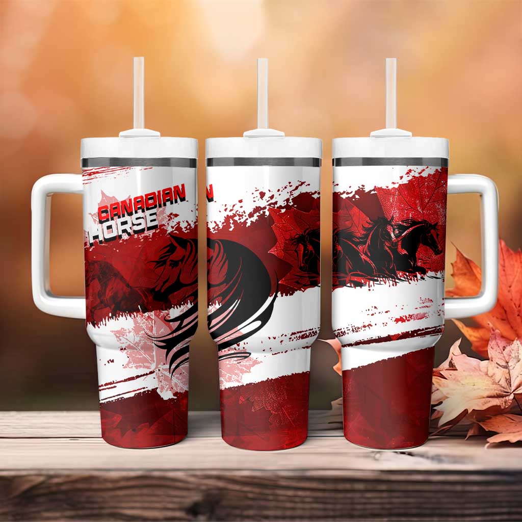 Canadian Horse Tumbler With Handle Canada Maple Leaf