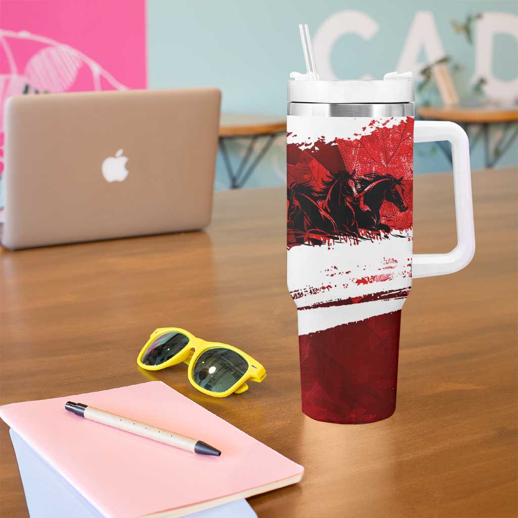 Canadian Horse Tumbler With Handle Canada Maple Leaf