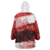 Personalized Canadian Horse Wearable Blanket Hoodie Canada Maple Leaf