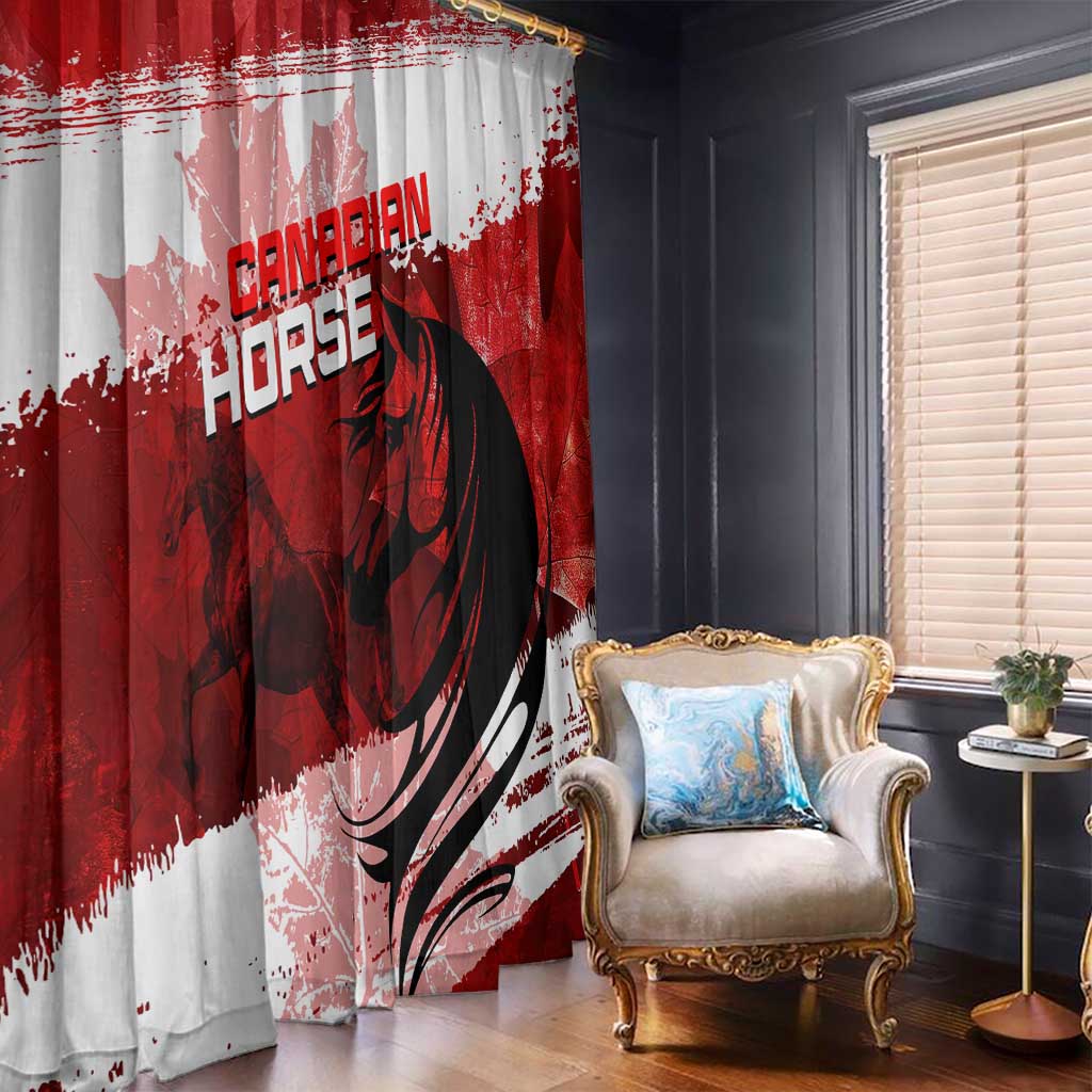 Canadian Horse Window Curtain Canada Maple Leaf