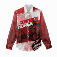 Personalized Canadian Horse Women Casual Shirt Canada Maple Leaf