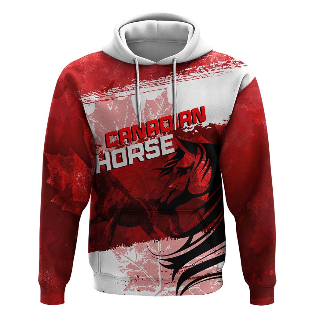 Personalized Canadian Horse Zip Hoodie Canada Maple Leaf