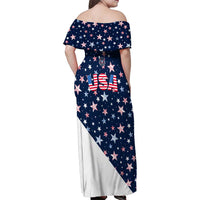 USA Hockey Family Matching Off Shoulder Maxi Dress and Hawaiian Shirt Summer Paris 2024 - Wonder Print Shop