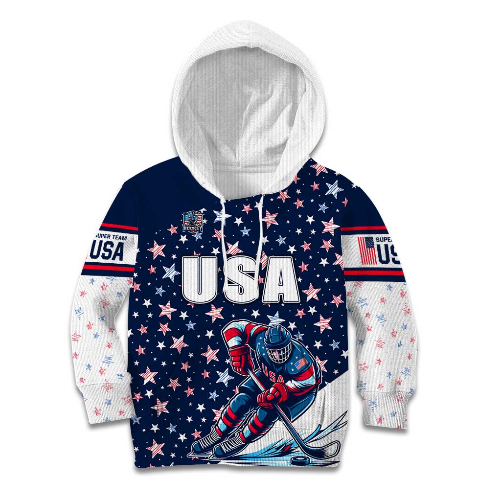 USA Hockey Kid Hoodie Summer Paris 2024 - Wonder Print Shop