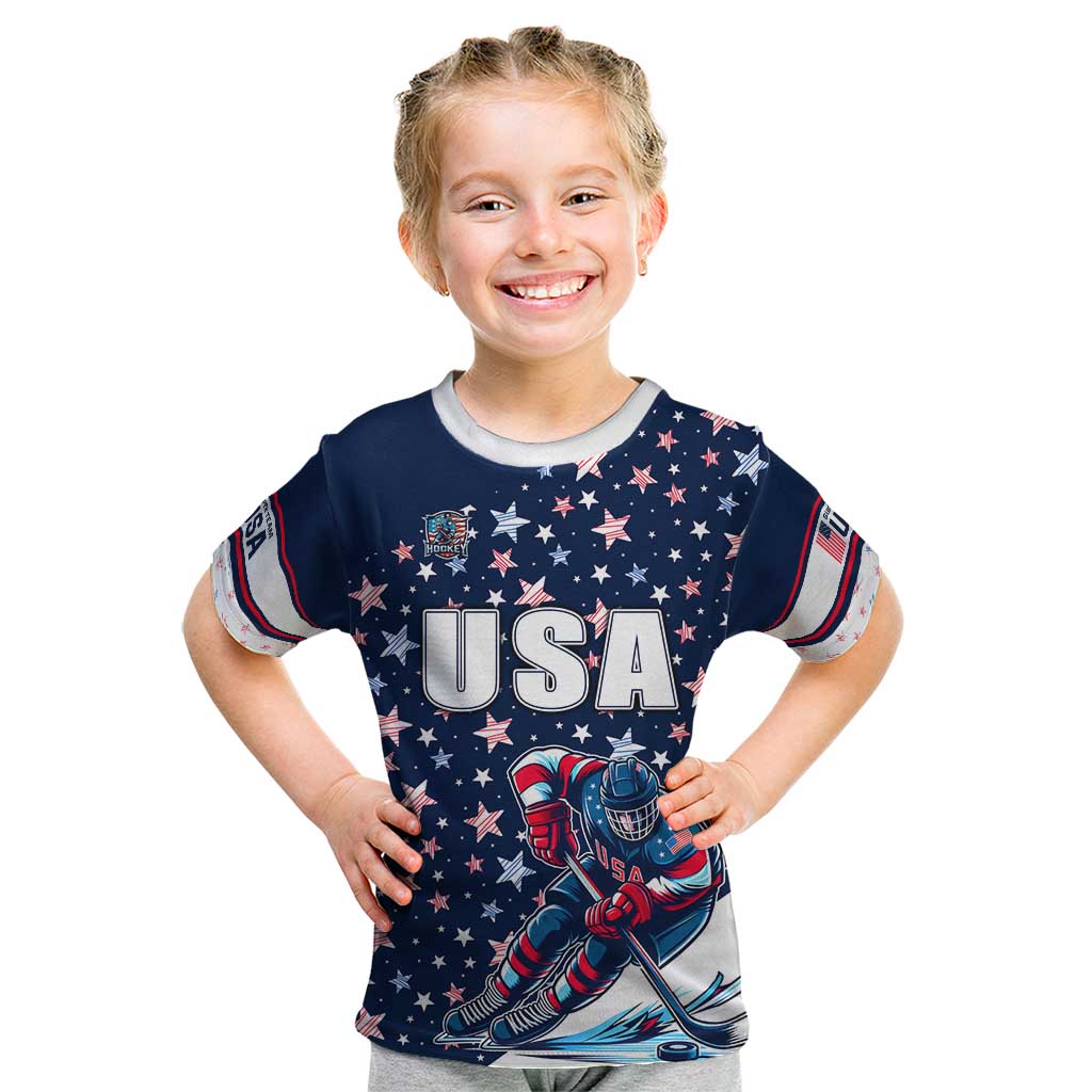 USA Hockey Kid T Shirt Summer Paris 2024 - Wonder Print Shop