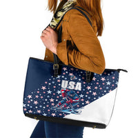 USA Hockey Leather Tote Bag Summer Paris 2024 - Wonder Print Shop