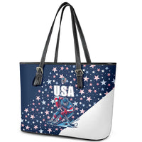 USA Hockey Leather Tote Bag Summer Paris 2024 - Wonder Print Shop