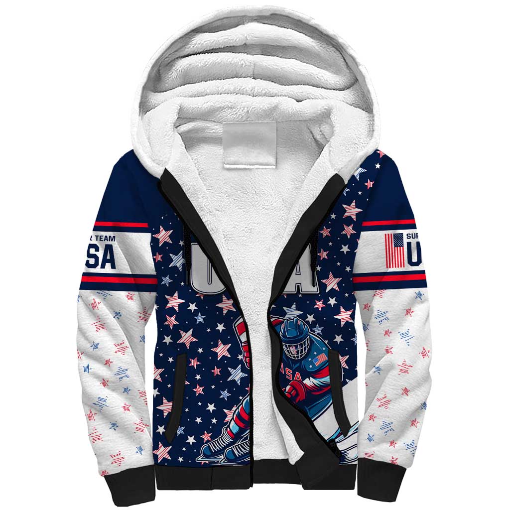 USA Hockey Sherpa Hoodie Summer Paris 2024 - Wonder Print Shop